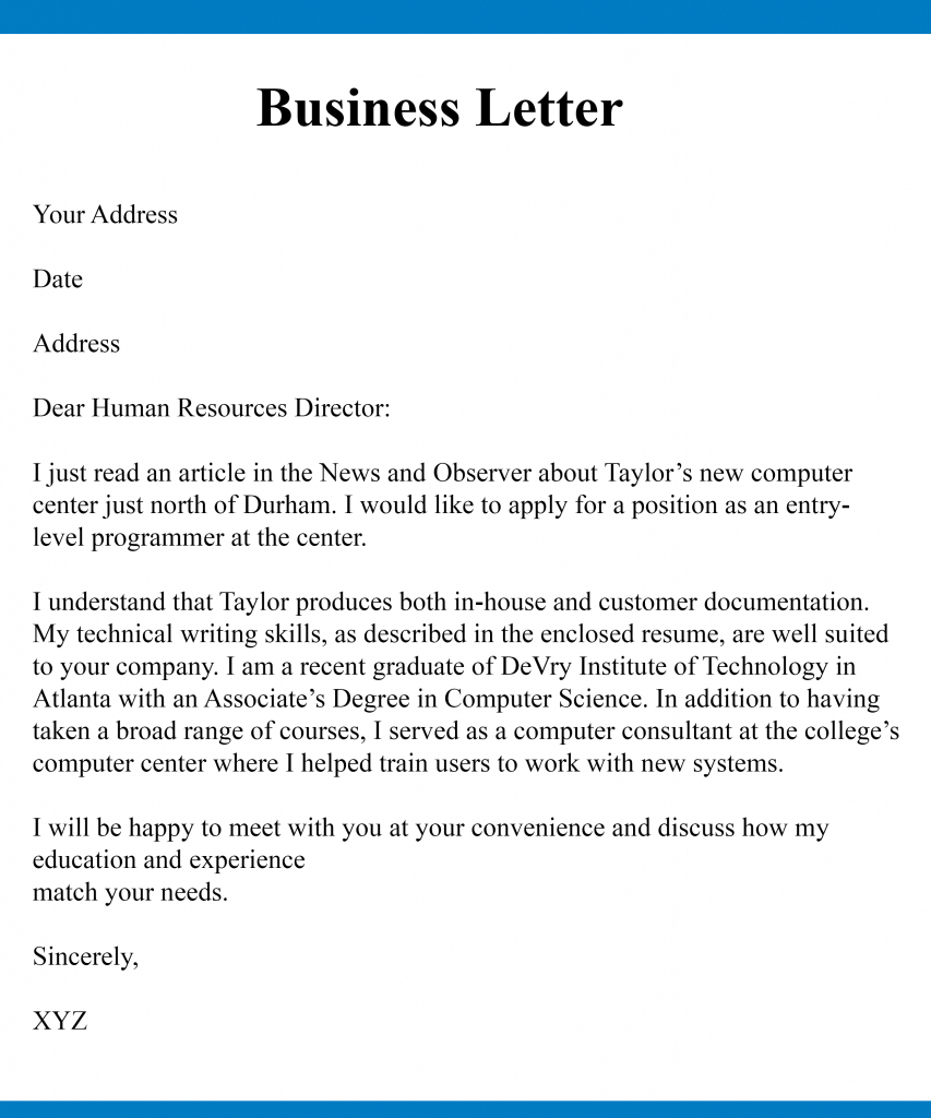 5 ?Free Example Of Business Letter Writing Templates? Intended For How To Write A Formal Business Letter Template