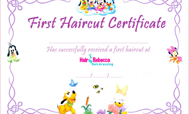 5 Free First Haircut Certificate Template 20885 Fabtemplatez For First Haircut Certificate