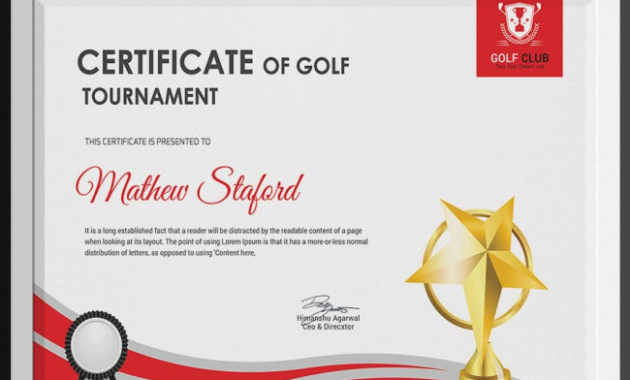 5 Golf Certificates Psd Word Designs Design Trends Throughout Amazing Golf Certificate Template Free