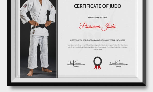 5 Judo Certificates Psd Word Designs Design Trends In Boxing Certificate Template