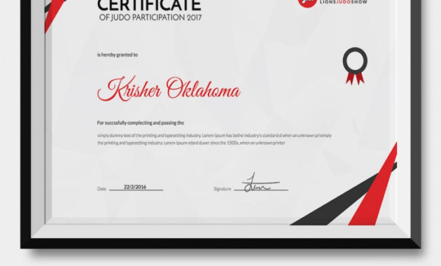5 Judo Certificates Psd Word Designs Design Trends With Regard To Free Netball Participation Certificate Templates
