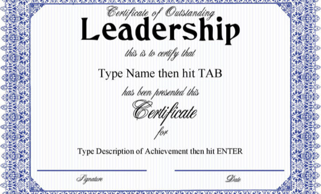5 Leadership Certificate Templates Free Download In Leadership Award Certificate Template