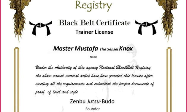 5 Martial Arts Certificate Templates 97724 Fabtemplatez Regarding Free Art Certificate Templates