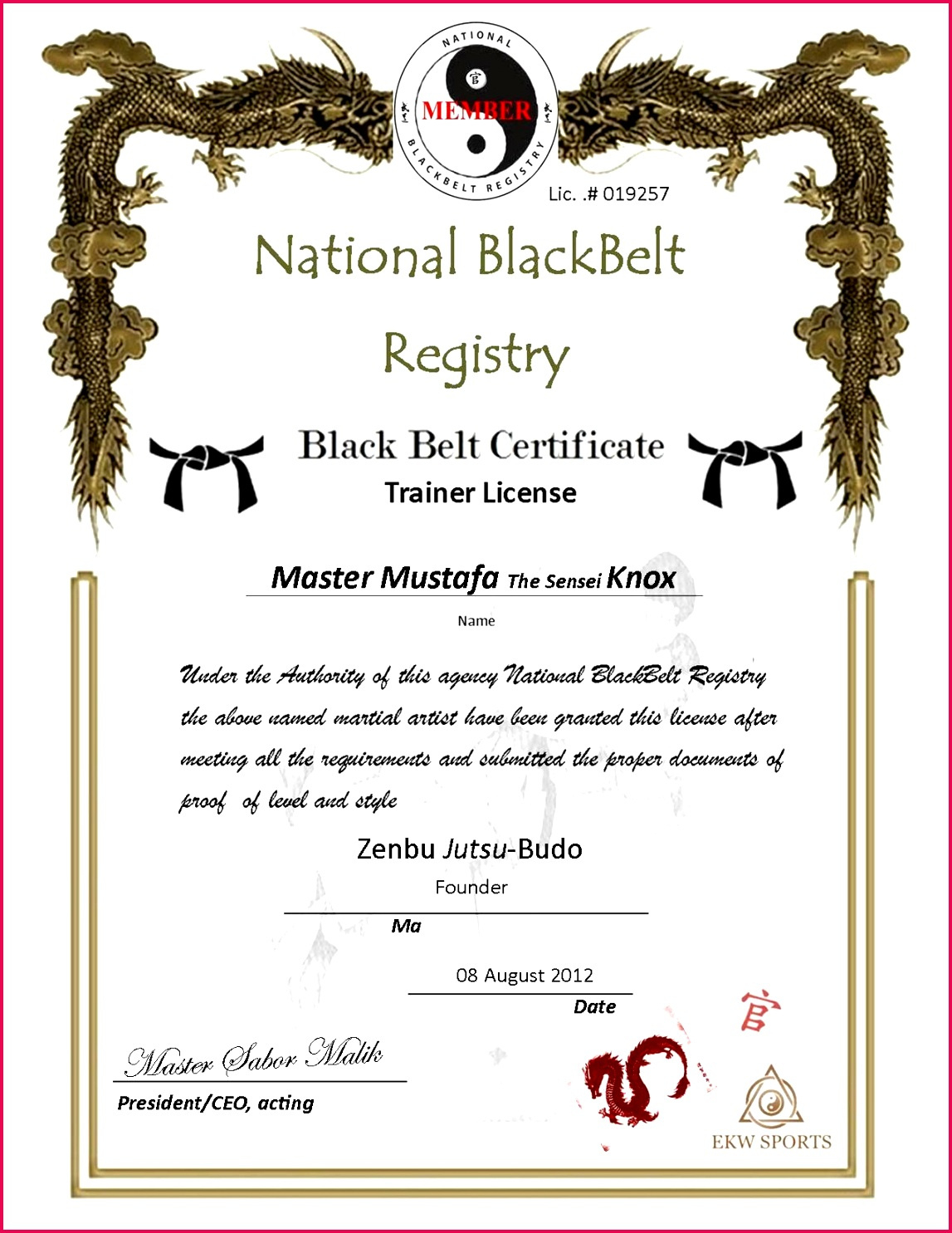 5 Martial Arts Certificate Templates 97724 Fabtemplatez Regarding Free Art Certificate Templates
