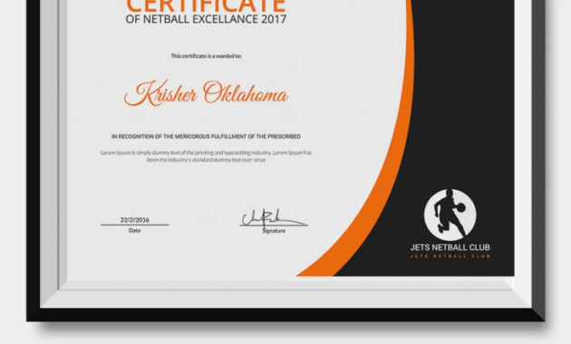 5 Netball Certificates Psd Word Designs Design Within Netball Certificate Templates