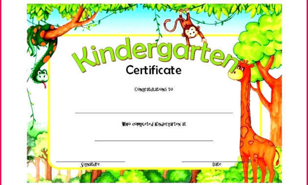 5 Preschool Certificate Of Completion Template 76796 For Best Kindergarten Certificate Of Completion Free