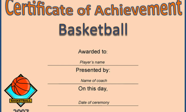 5 Sports Certificates Free Download Within Best Basketball Mvp Certificate Template