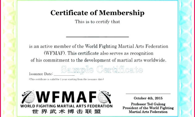 5 Taekwondo Rank Certificate Template 00209 Fabtemplatez Within New Member Certificate Template