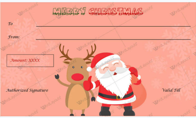 50 Christmas Gift Certificate Templates For 2019 Word Pdf Inside Best Christmas Gift Certificate Template Free