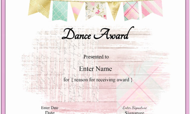 50 Dance Certificate Templates For Word Ufreeonline Template Intended For Dance Award Certificate Templates