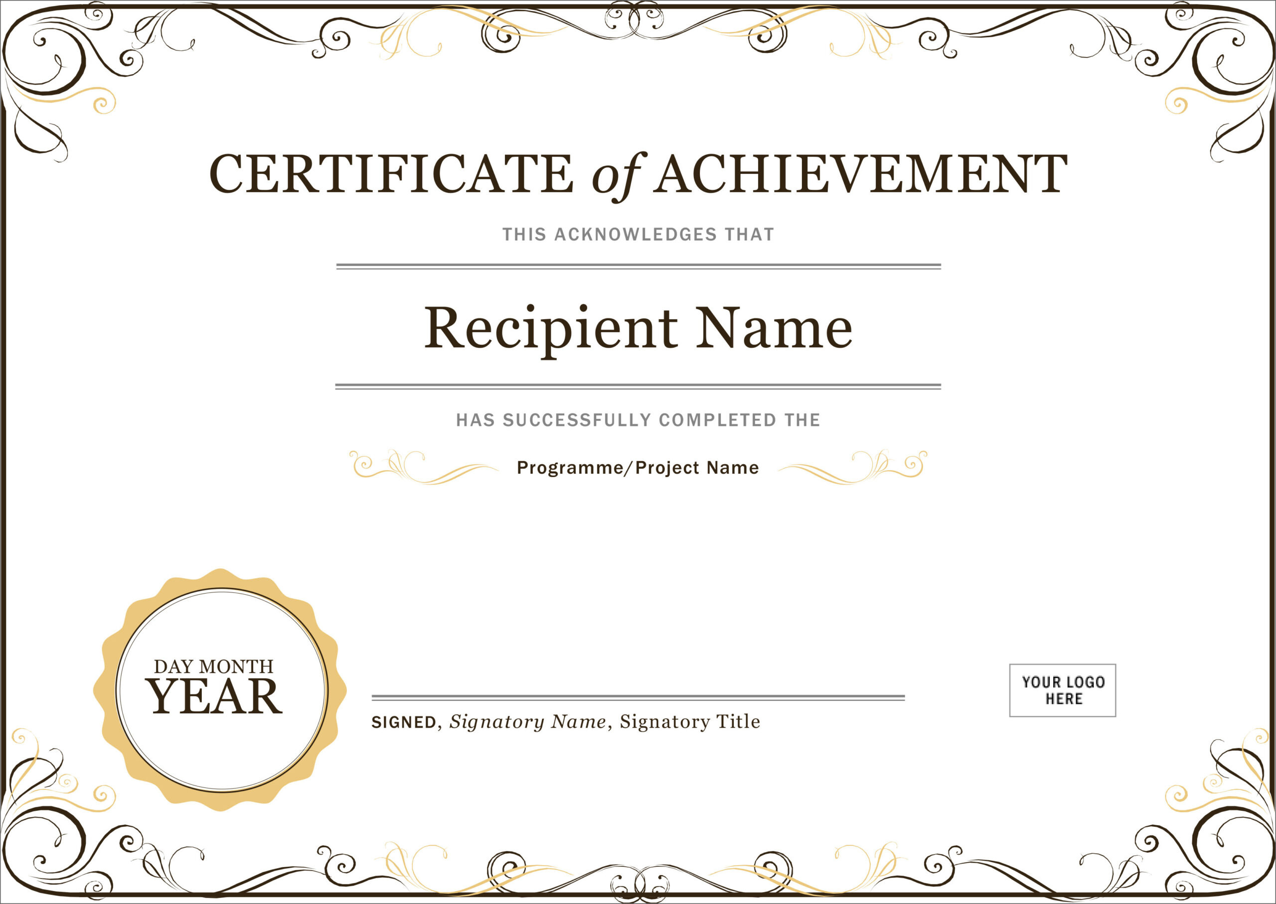50 Free Creative Blank Certificate Templates In Psd Inside With Regard To Awesome Word Template Certificate Of Achievement