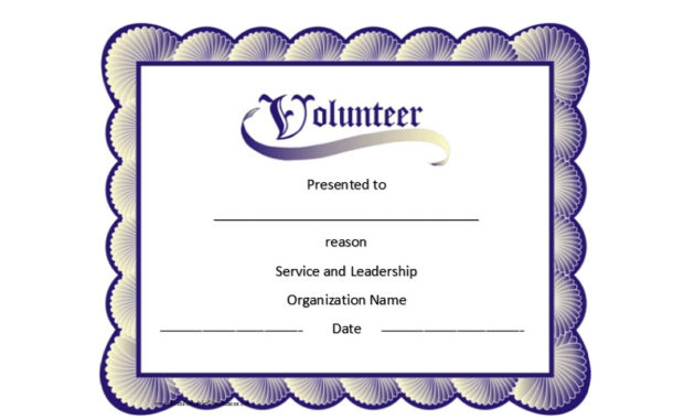 50 Free Volunteering Certificates Printable Templates In Volunteer Award Certificate Template