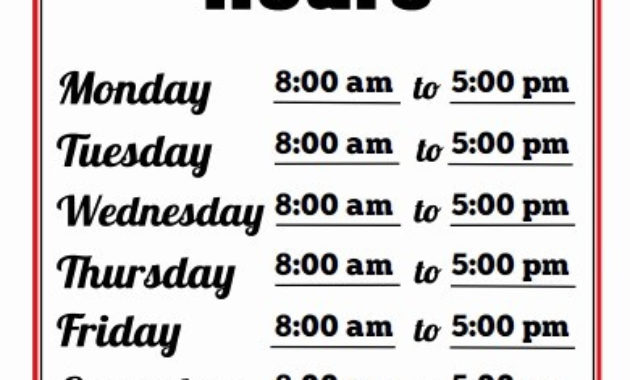 50 Hours Of Operation Template Word Ufreeonline Template With Regard To Business Hours Template Word