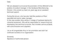 50 Job Promotion Letters 100 Free Templates ᐅ Templatelab In Quality Job Promotion Certificate Template Free