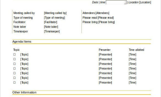 50 Meeting Agenda Templates Pdf Doc Free Premium With Best Community Meeting Agenda Template