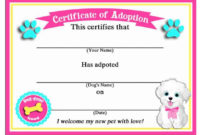 50 Off Sale Puppy Dog Adoption Certificates Instant Inside Puppy Birth Certificate Template