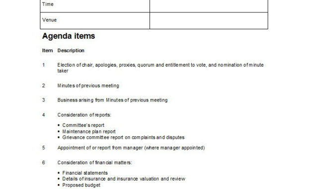 51 Effective Meeting Agenda Templates Free Template In Template For Business Meeting Agenda