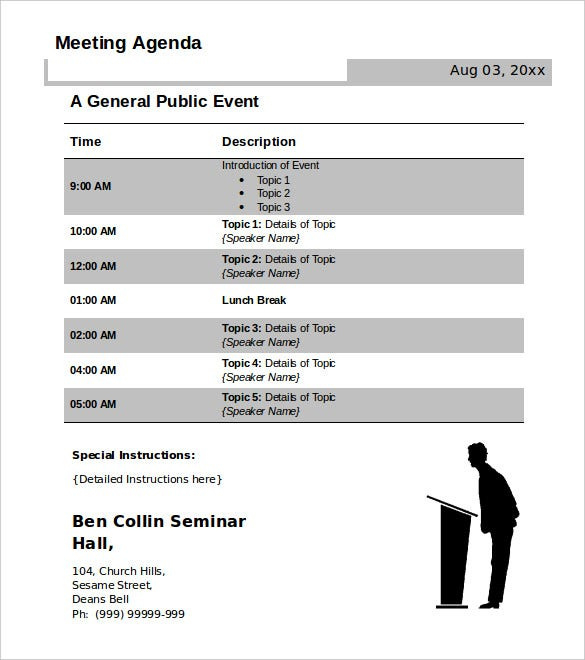 51 Meeting Agenda Templates Pdf Doc Free Premium Throughout Best Community Meeting Agenda Template