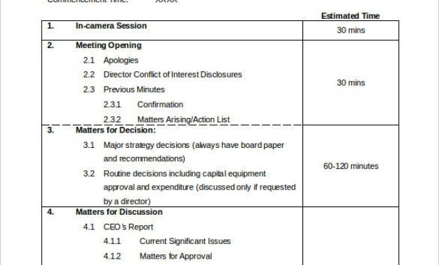 51 Meeting Agenda Templates Pdf Doc Free Premium Throughout Meeting Minutes Template Doc