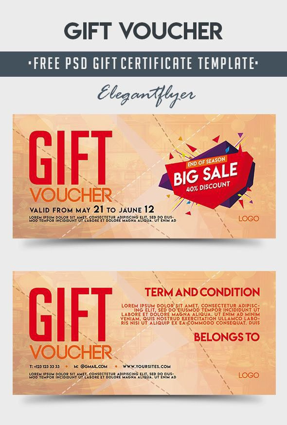 51 Premium Free Psd Professional Gift Certificates Regarding Company Gift Certificate Template
