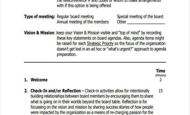 56 Agenda Templates And Examples Free Premium Templates For Sample Agenda Template For Board Meeting