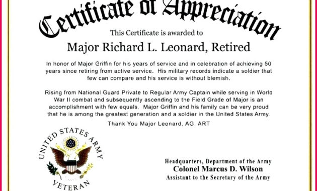 6 Army Officer Promotion Certificate Sample 85105 For Awesome Officer Promotion Certificate Template