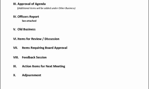 6 Business Meeting Agenda Template Doc Sampletemplatess Inside Amazing Sample Agenda Template For Meeting
