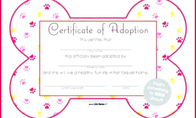 6 Certificate Of Pet Adoption Template 34651 Fabtemplatez For Dog Adoption Certificate Editable Templates