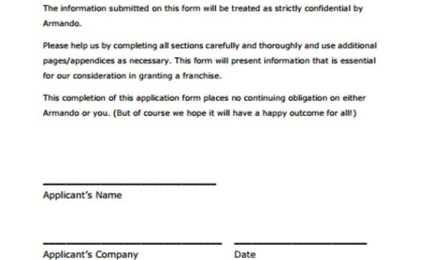 6 Franchise Application Form Templates Pdf Word Free Intended For Franchise Business Model Template