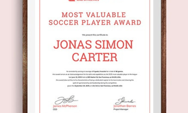 6 Free Sports Certificate Templates Word Doc Psd For Soccer Certificate Templates For Word