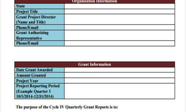 6 Grant Report Templates Free Word Pdf Format Download Intended For Quarterly Report Template Small Business
