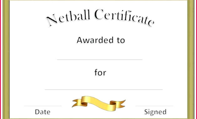 6 No Border Award Certificate Template 74055 Fabtemplatez Pertaining To Netball Certificate
