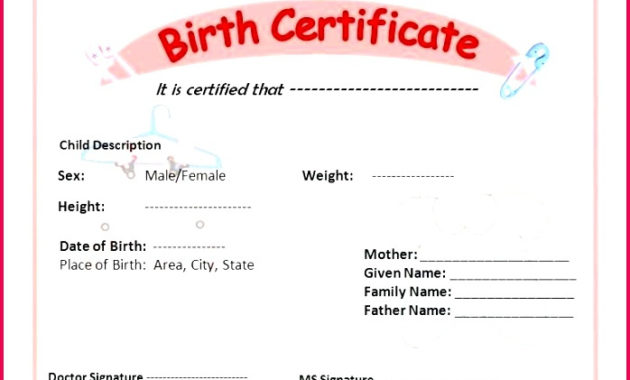 6 Reborn Birth Certificate Template 46725 Fabtemplatez With Regard To Best Baby Doll Birth Certificate Template