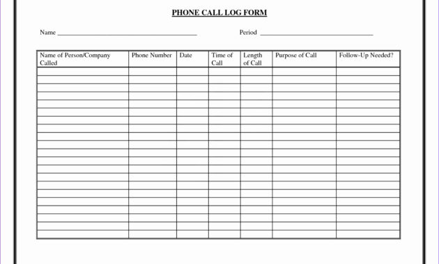6 Sales Call Report Template Excel Excel Templates Within Customer Call Log Template
