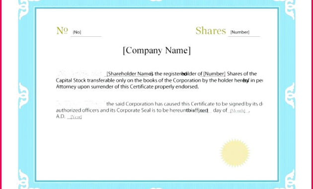 6 Share Certificate Template Doc 91391 Fabtemplatez Intended For Printable Blank Share Certificate Template Free
