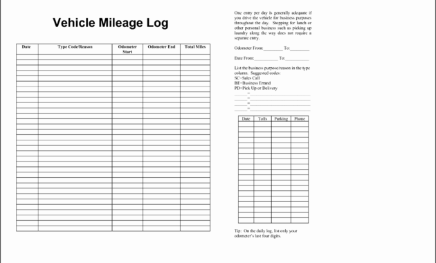 6 Truck Mileage Log Template Sampletemplatess With Best Vehicle Fuel Log Template