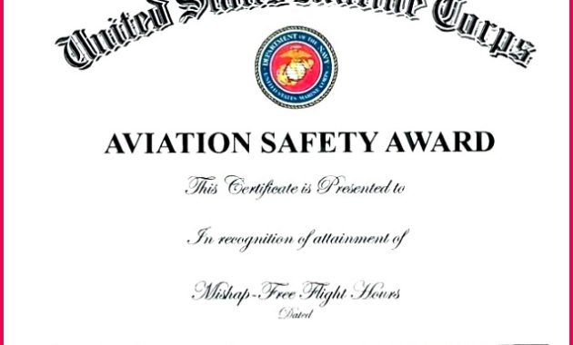 6 Usmc Certificate Of Commendation Template 01614 In Awesome Firefighter Training Certificate Template