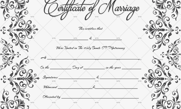 60 Marriage Certificate Templates Word Pdf Editable For Certificate Of Marriage Template