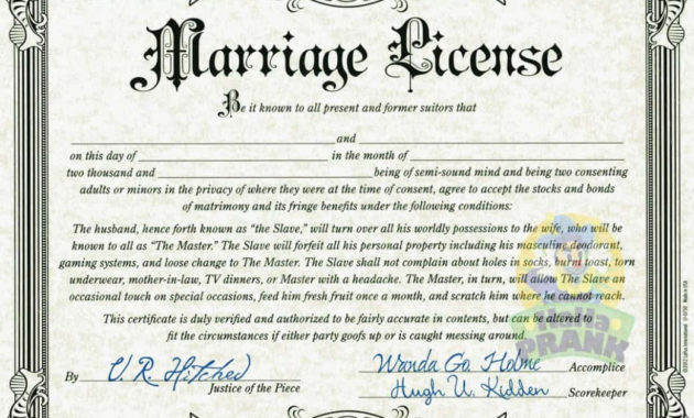 62 Pdf Marriage Licence Template Free Printable Download Throughout Fake Business License Template