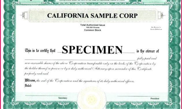 7 Common Shares Stock Certificate Form 12374 Fabtemplatez Within Printable Corporate Share Certificate Template