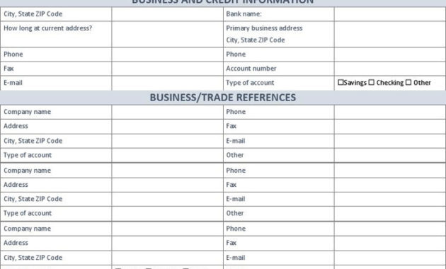 7 Credit Application Form Free Download With Business Account Application Form Template