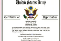 7 Department Of The Army Certificate Of Achievement Regarding Printable Army Certificate Of Appreciation Template