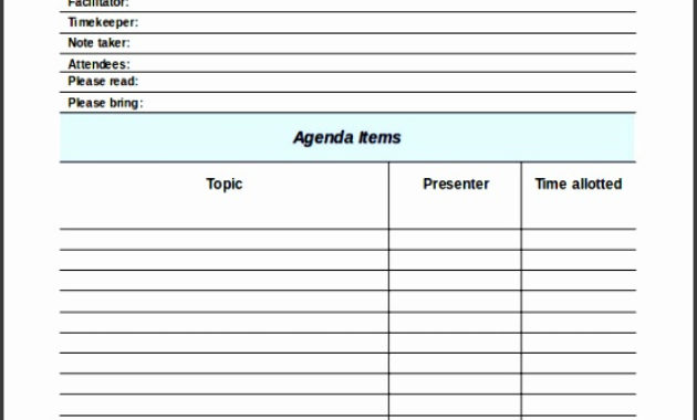 7 Free Agenda Templates For Meetings Sampletemplatess In How To Create An Agenda Template