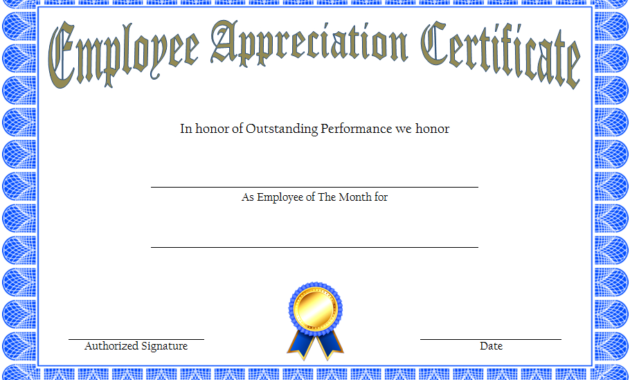 7 Free Employee Appreciation Certificate Template Ideas With Quality Free Certificate Of Appreciation Template Downloads