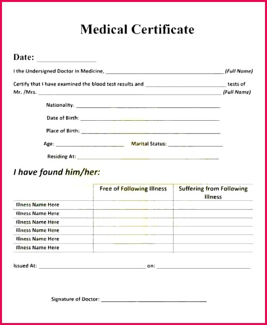 7 Free Fake Medical Certificate Template 65696 Fabtemplatez With Fake Medical Certificate Template Download