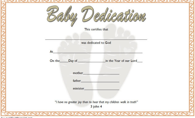 7 Free Printable Baby Dedication Certificate Templates Free With Baby Dedication Certificate Template