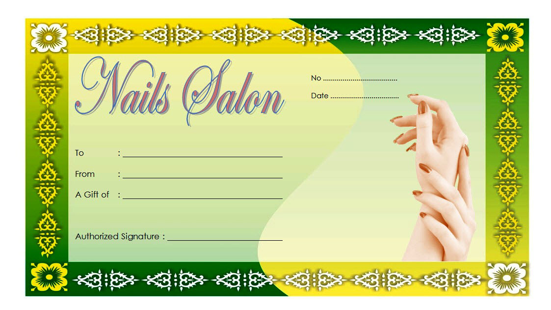 7 Free Printable Manicure Gift Certificate Template Ideas With Nail Gift Certificate Template Free