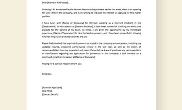 7 Free Promotion Application Letter Samples Examples Within Free Certificate Of Job Promotion Template 7 Ideas