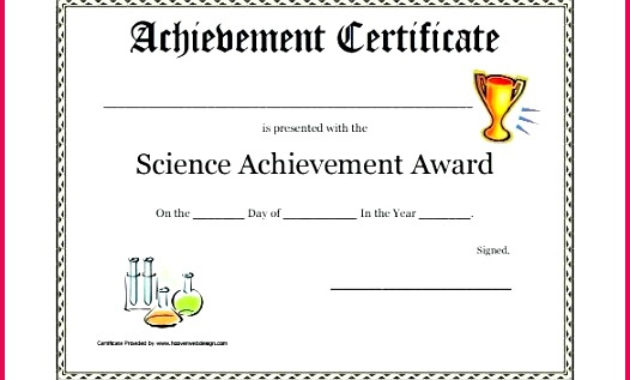 7 Music Achievement Award Certificate Templates 77357 Inside Science Achievement Award Certificate Templates