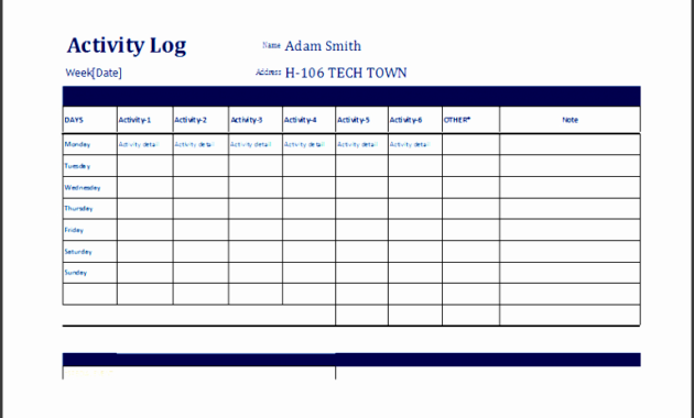 7 Printable Daily Work Log Template Sampletemplatess In Construction Daily Work Log Template